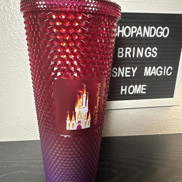 NIB Disney Starbucks Tumbler with Straw- Cinderella Castle Pink Purple Ombre - Picture 5 of 6